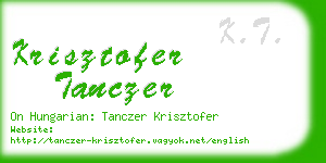 krisztofer tanczer business card